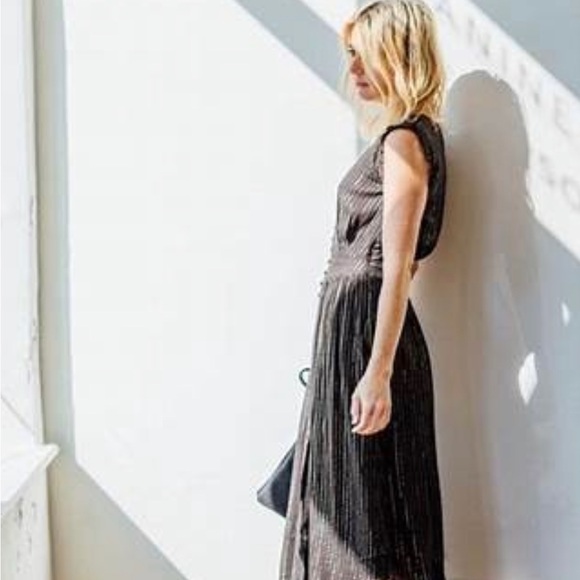 🔥Spell Mystic Sleeveless Midi Dress Black & Gold Size XS - Picture 2 of 8